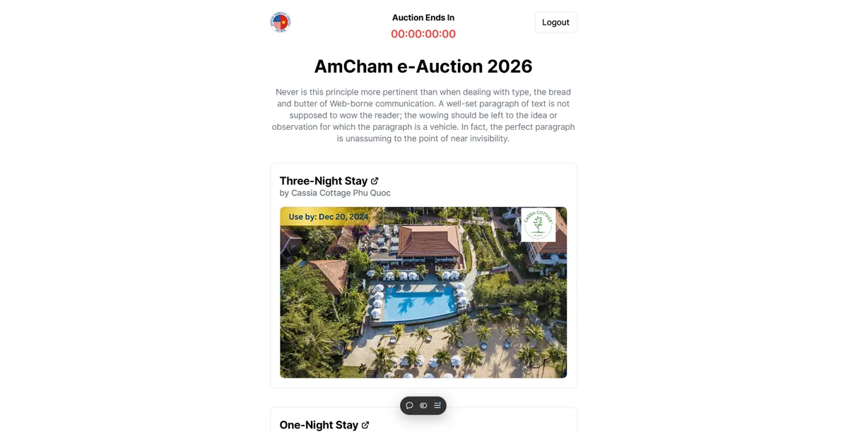 AmCham Auction Site